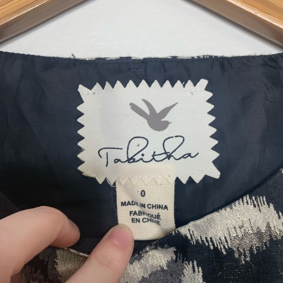 Anthro | Tabitha Floral Metallic Dress Size 0 - Picture 6 of 7